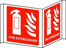 Double Sided Fire Extinguisher Sign